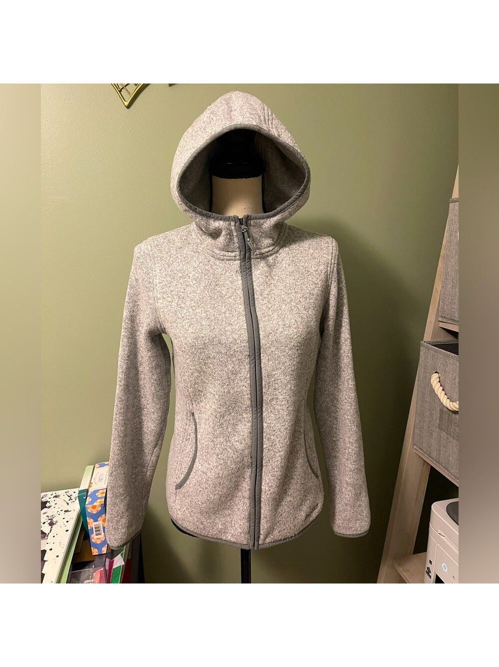 Marmot Gray Fleece Zip Up Hoodie
